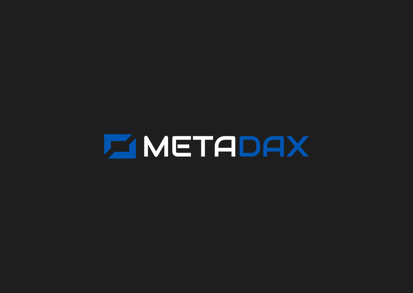 METADAX Logo em Fundo Escuro